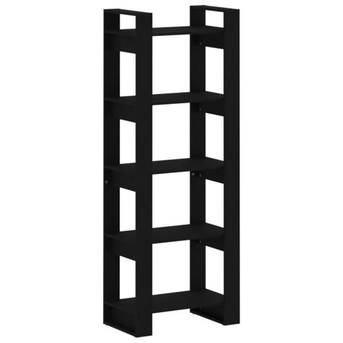 Bibliothèque en bois massif noir 60x35x160 cm - VidaXL