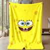 SpongeBob Football Cozy Flannel Blanket, Comfortable Warm Throw Blanket for Bedroom Sofa Home Use