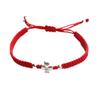 Unisex Lucky Four-Leaf Clover College Exam Red Rope Bracelet - Simple Woven Design for Couples and Best Friends.