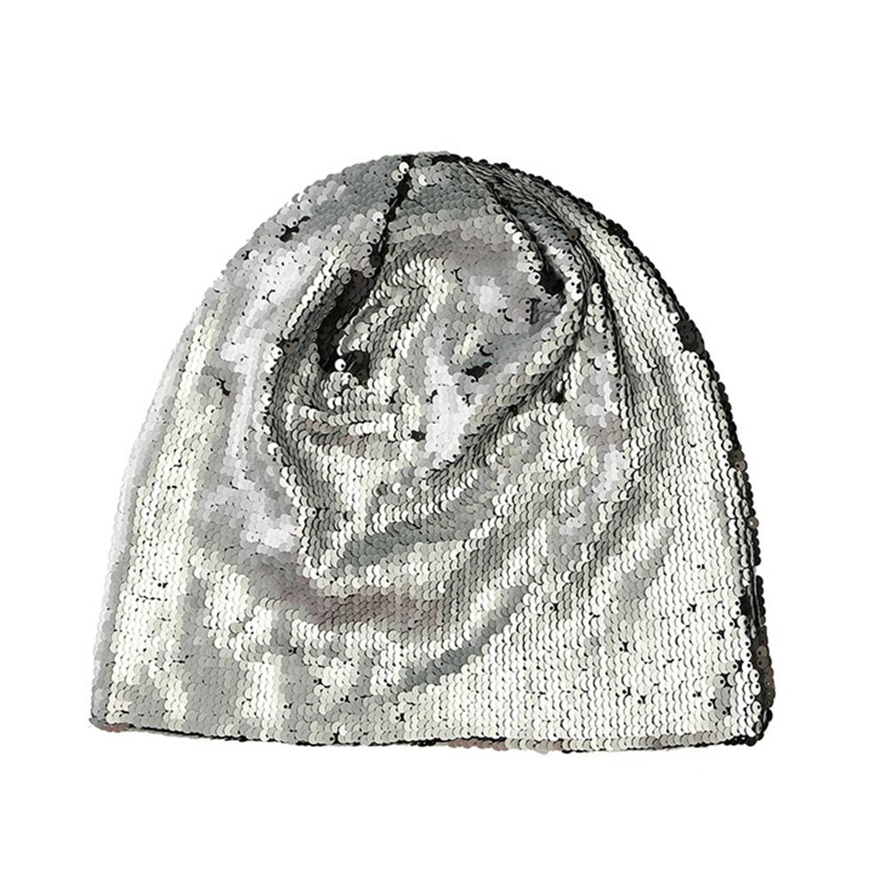 Unisex Fashion All-match Shimmer Reversible Sequin Cap Outdoor Warm Headgear