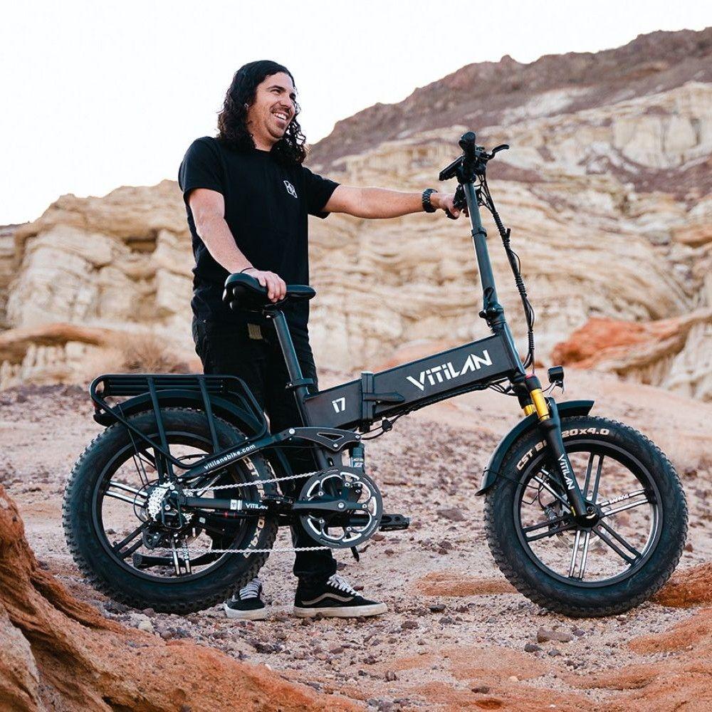 Foldable electric bicycle VITILAN i7PRO 3.0, 750W motor, 48V 20Ah battery, top speed 45 km/h, cruising range 120km, 20*4.0 inch tires