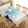 3D Flowers Rose Tree Tablecloth Watercolor Art Drawing Rectangle Table Cover for Living Room Dining Room Coffee Table Decor