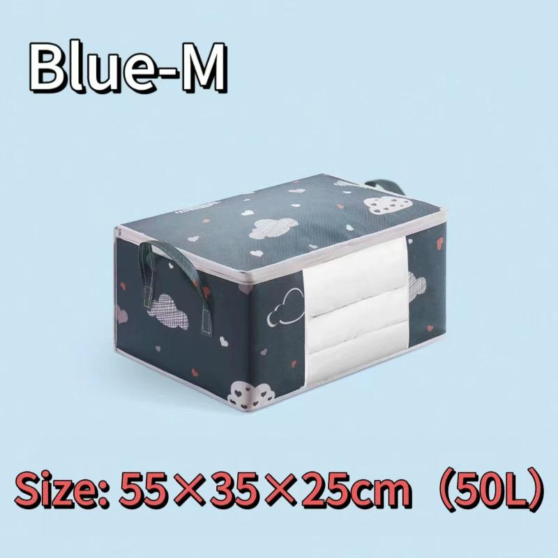 Storage Bag Non-woven Foldable Clothes Blanket Quilt Sweater Foldable Organizer Box Durable Cartoon Print Winter Clothes Cabinet