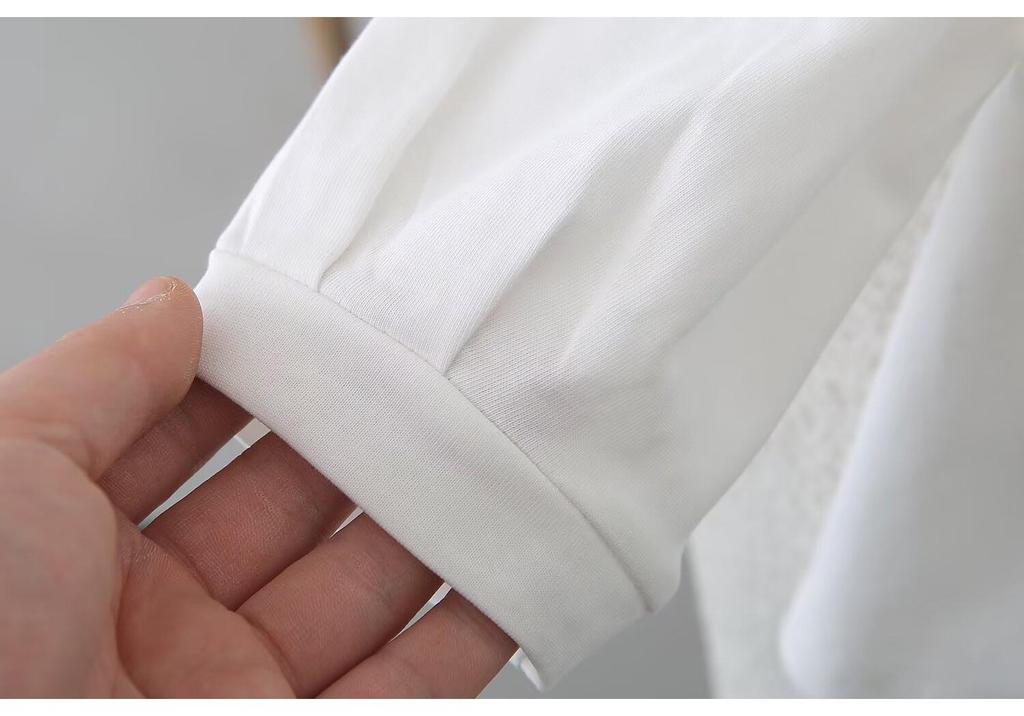 Frühling/Sommer 2026 Damen Plus Size Baumwoll-T-Shirt mit Sieben-Viertel-Ärmeln - Rundhals, Einfach, Vielseitig, Lässiges Oberteil