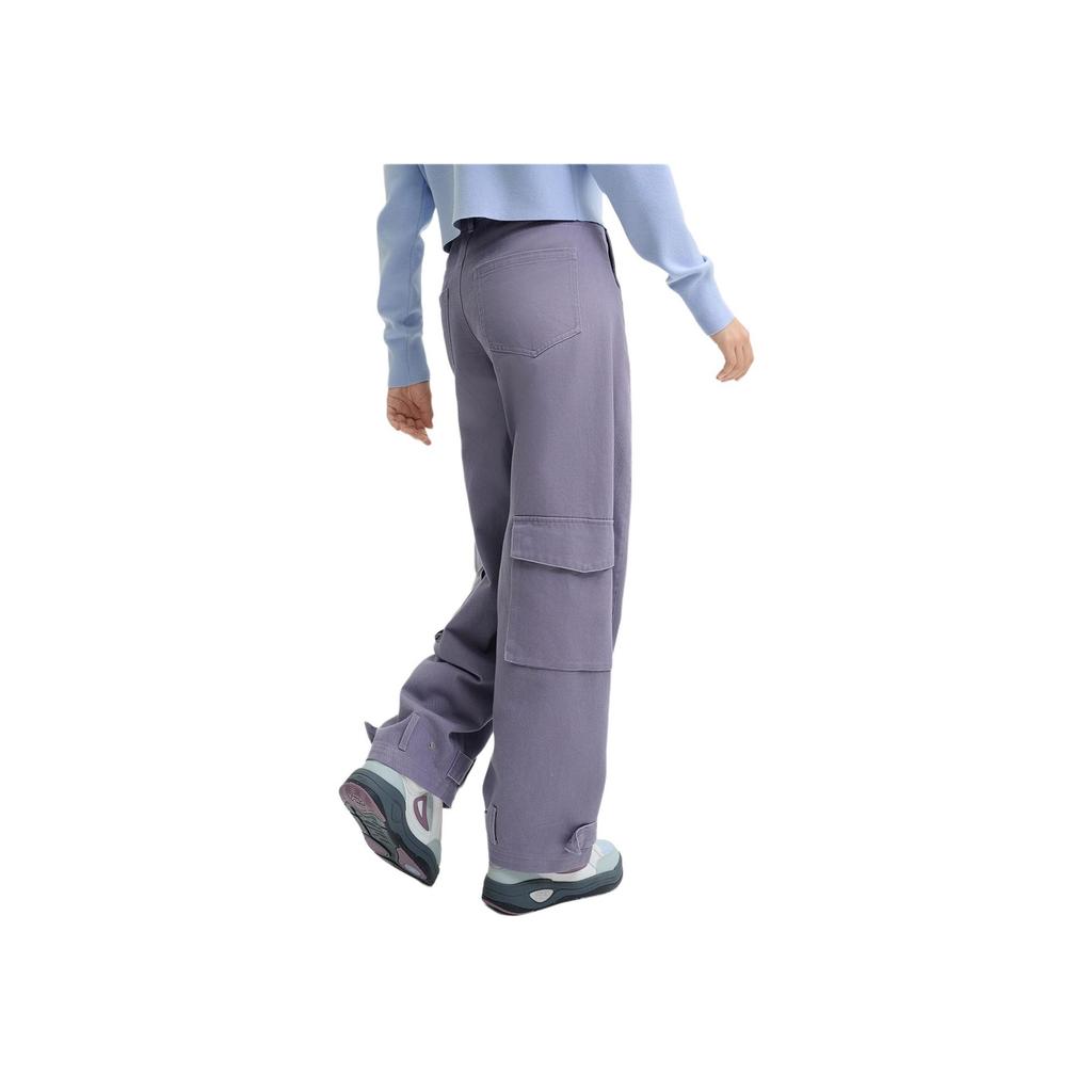 FILA Original Cotton Multi-Pocket Loose Solid Color Outdoor Cargo Pants Women pants Moon-Gray F51W449801F-DY