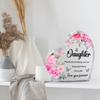2D Flat Elegant Floral Acrylic Decorative Plaque and Ornament: Desk Decor and Meaningful Gift for Your Daughter's Special Occasions - Graduation