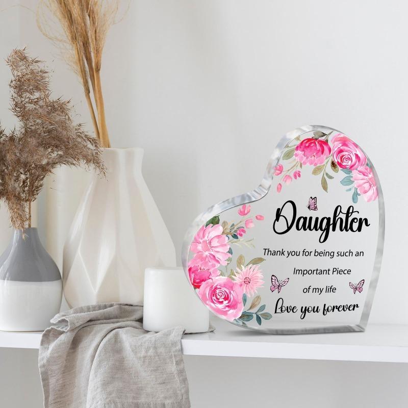 2D Flat Elegant Floral Acrylic Decorative Plaque and Ornament: Desk Decor and Meaningful Gift for Your Daughter's Special Occasions - Graduation