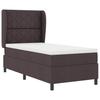 Boxspring Bed with Headboard Dark Brown 90 x 200 cm Fabric