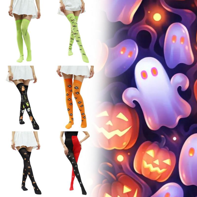 Over Halloween Cosplay Knee Thighhigh Socks Costume Festive Parties Cartoon