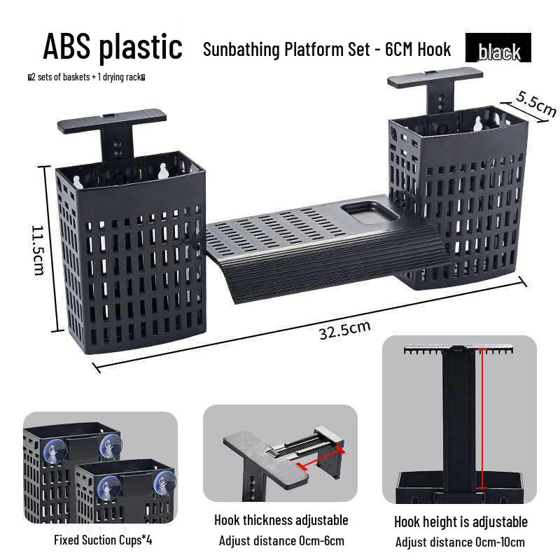 Adjustable Acrylic Hydroponic Basket for Large Fish or Turtle Tanks