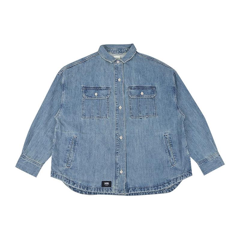 Vans Denim Jackets Women s Blue Lapel Moderate Straight Fit VN000QP3FAI M