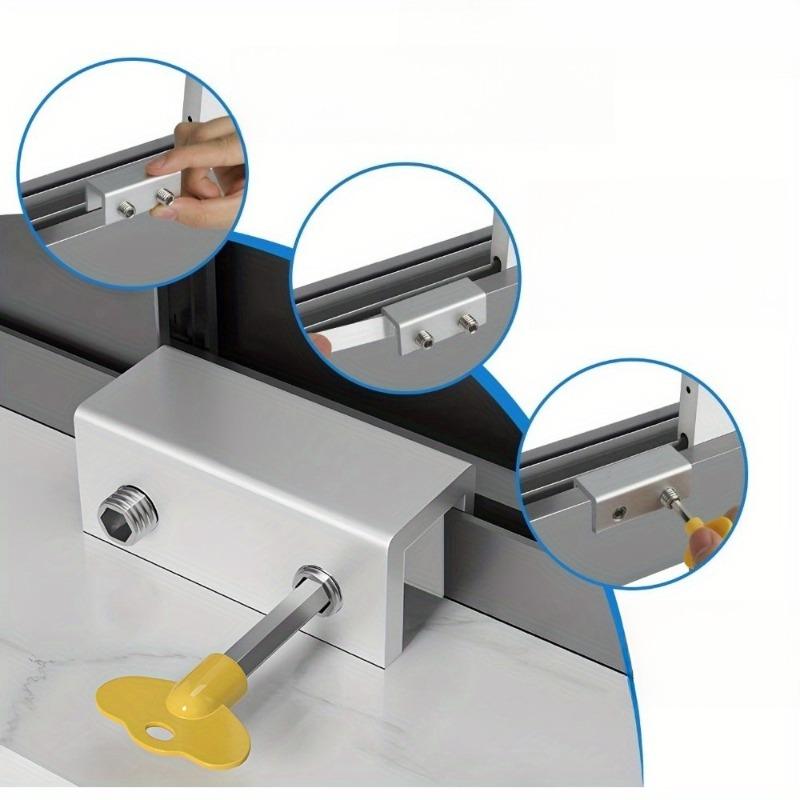 Adjustable Sliding Cabinet Security Lock for Doors and Windows Multifunctional Anti-Theft Protection No Drilling Required
