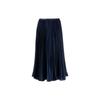 Polo Solid Pleated Straight Casual Skirt Women Skirts Blue 211891438-002