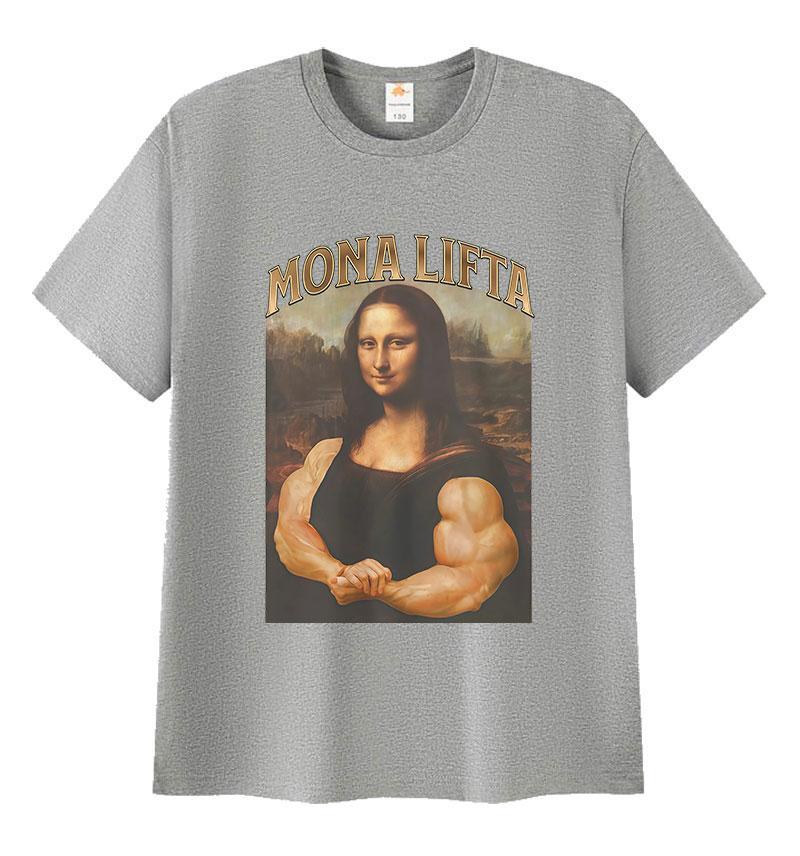 Mona Lifta Funny Gym Graphic T Shirt Unisex Women Vintage High Quality Fashion Tshirt Casual 100 Cotton Short Sleeve Tshirts Tops
