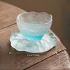 Glass Tea Cup Home Decoration Sake Cup Handmade Coaster Glass Cup Chinese Style Tea Cup Set Tabletop Atmosphere Small Ornament