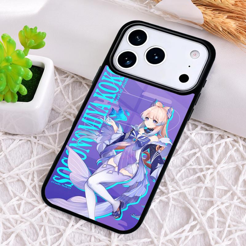 Modische Genshin Impact Sangonomiya Kokomi Handyhülle für iPhone 17 Air 16 15 11 12 14 13 Pro Max Stoßfeste Hülle