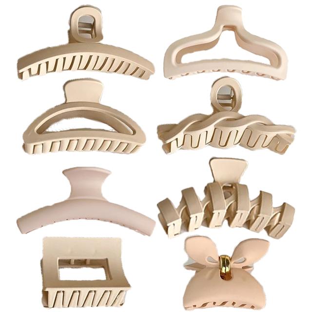 Fashion Frosted Brown Hair Clip  Ladies Temperamen Hairpin Large  Back of Head Shark Clip Korean Style  Hair Accessories
