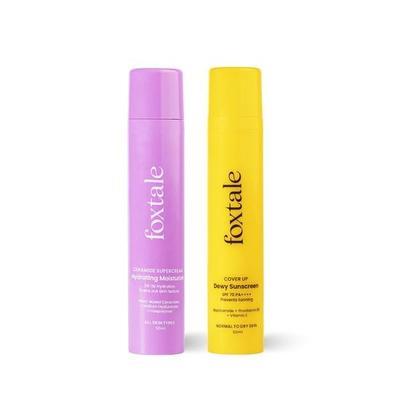Foxtale Duo Piele Luminoasă | Cremă Hidratantă Supercremă cu Ceramide - 50ml + Protecție Solară cu Finisaj Luminoasă 50ml