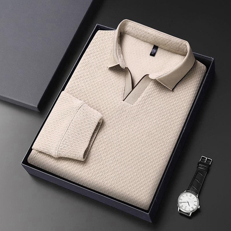 Men's POLO Shirt Men's Long-sleeved Casual Business Men's Spring and Autumn T-shirt Lead Clothes