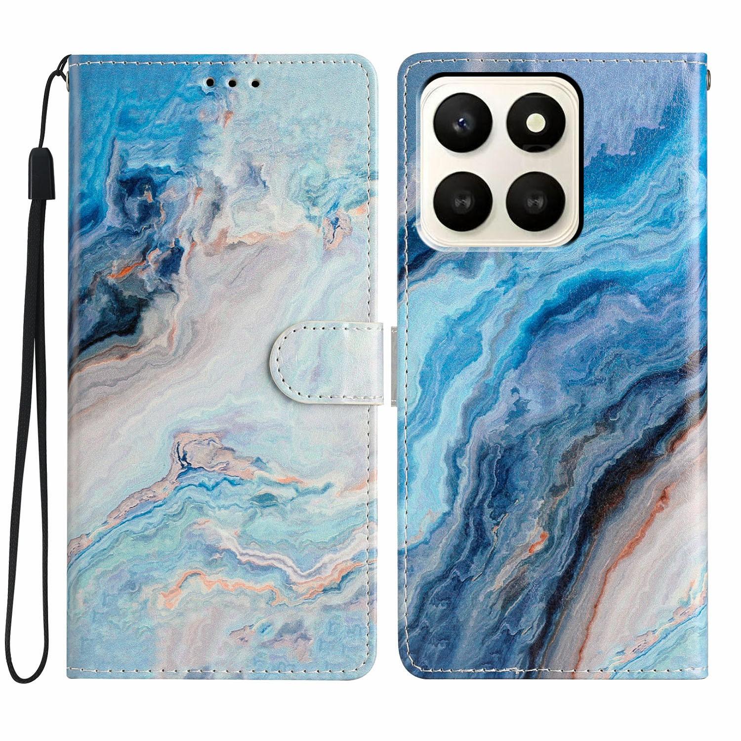 

For Honor X7d 5G Wallet Case PU Leather Pattern Printing Stand Phone Cover with Strap