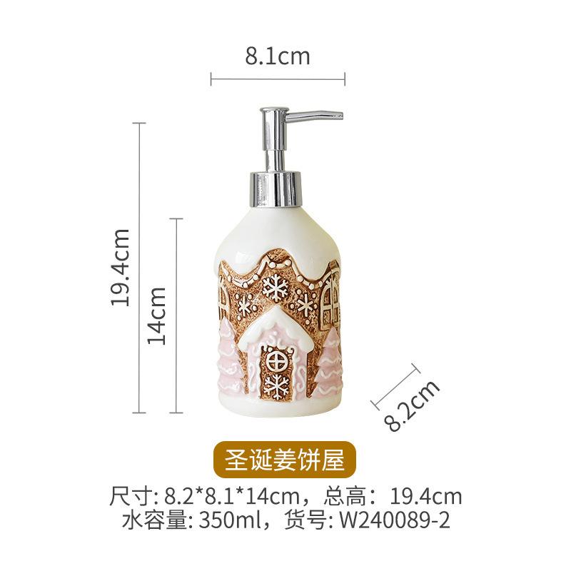Cute teddy bear bath bottle hand sanitizer bottle creative home ceramic packaging container hand-painted underglaze color