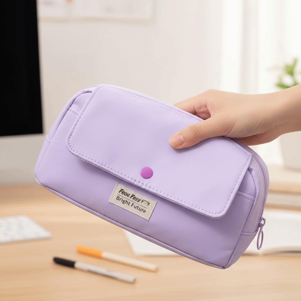 Solid Color Stationery Bag Cute Cartoon Storage Bag Advanced Pencil Case  School Supplies