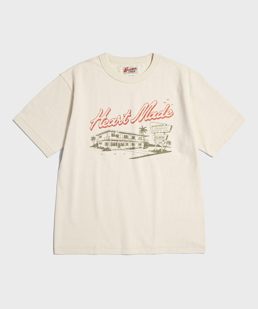 Beulonseun Heart Made Motel Loopwheeled Graphic Tee Apricot
