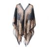 Women Summer Beach Bikini Cover Up Loose Chiffon Blouse Shawl Scarf with Buttons