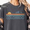 Colorado T-Shirt und Kinder-T-Shirt Retro Regenbogen-T-Shirt Comfort Colors Vintage T-Shirt und Kinder-T-Shirt Unisex Grafik-T-Shirt Colorado Geschenk-T-Shirt Colorado Souvenir