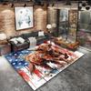 American Flag Animals Pattern Square Carpet,Area Rug,Carpet Rug for Living Room Bedroom Sofa Playroom Decor,Non-slip Floor Mat,Holiday Birthday Gifts