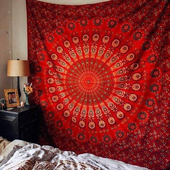 Tapestry Landscape Tapestry Indian Wall Hanging Throw Mandala Background Tapestry Home Decor Queen/Twin Size Tapestry Hippe Beach Towel