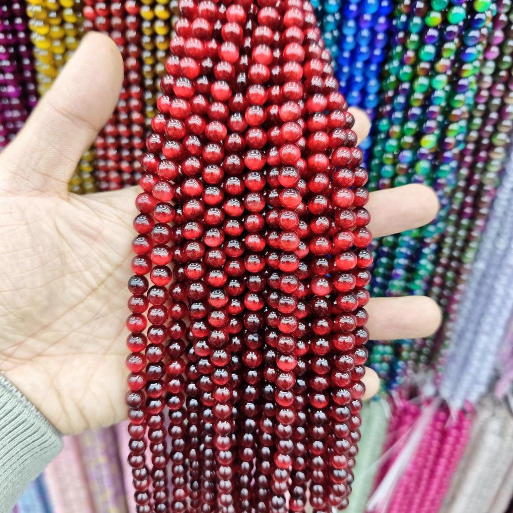 8mm Cat's Eye Stone Beads: Single, Double, Triple-Color, DIY Jewelry Round Beads