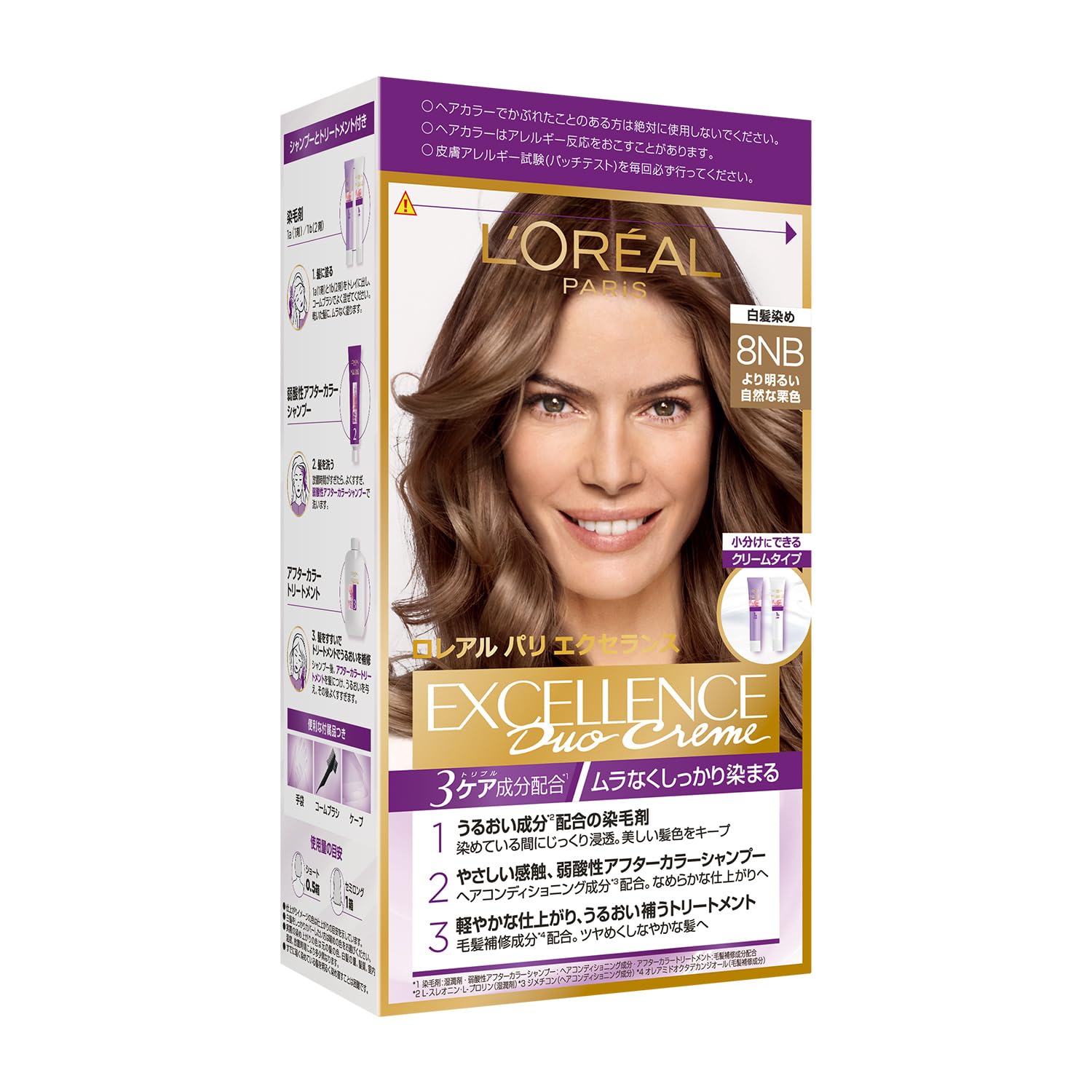 

Paris Excellence R Cream Hair Natural Chestnut Brown L Oreal Color, 8NB, Lighter, (Quasi-drug)
