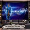 Arazzo da Appendere alla Parete Nome Personalizzato Modello Cristiano Ronaldo Tessuto Stampato Personalizzato Decorazione Murale