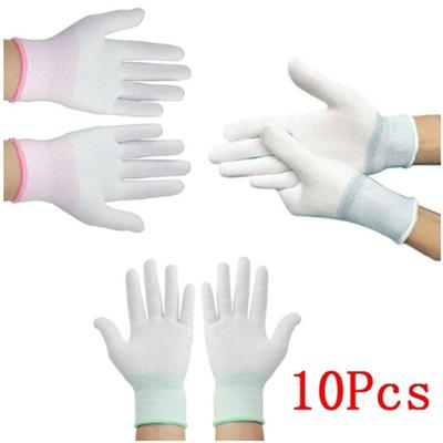 5 pares de Guantes Antiestáticos Anti Estáticos ESD Guantes de Trabajo Electrónico Palma Recubierta de PU Dedos Recubiertos de PU Antideslizante para Protección de Dedos