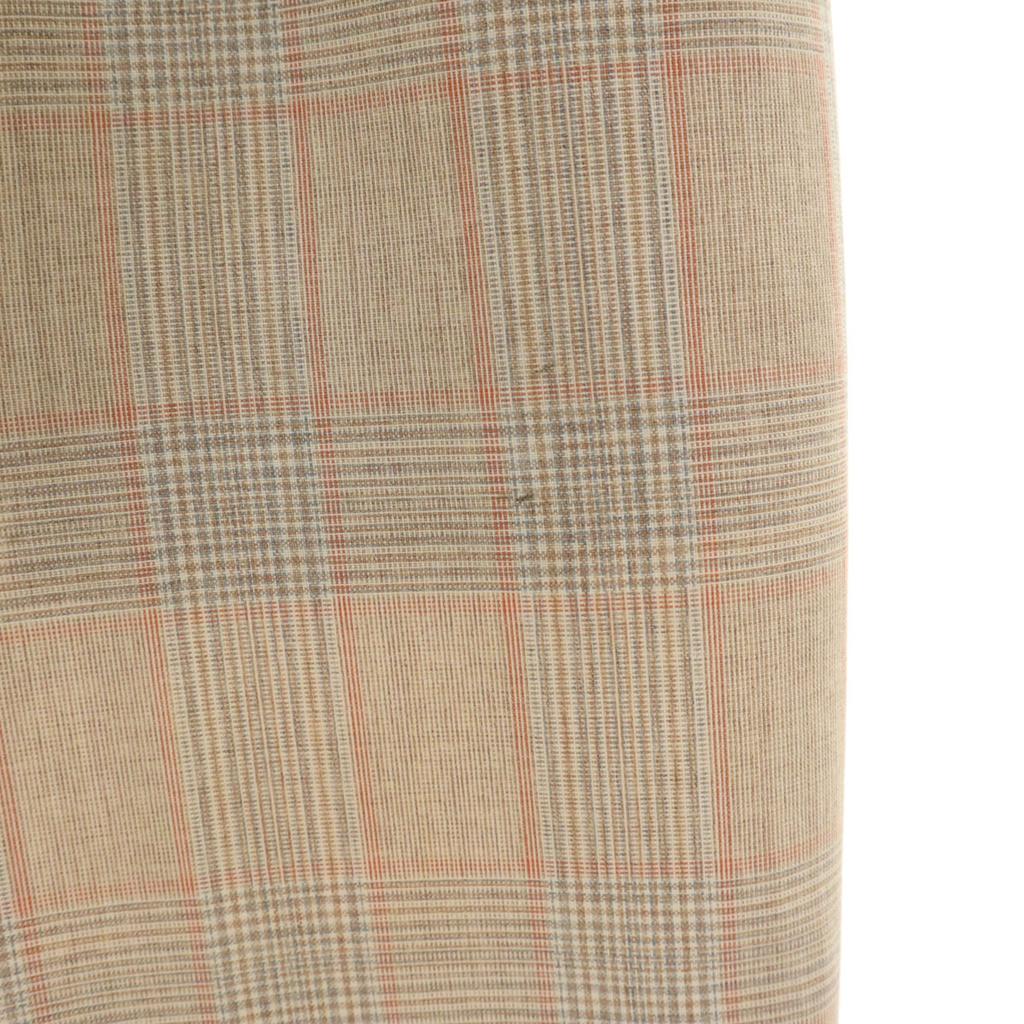 VINTAGE 70s 80s Check Pattern Trousers Pants beige Men's Used