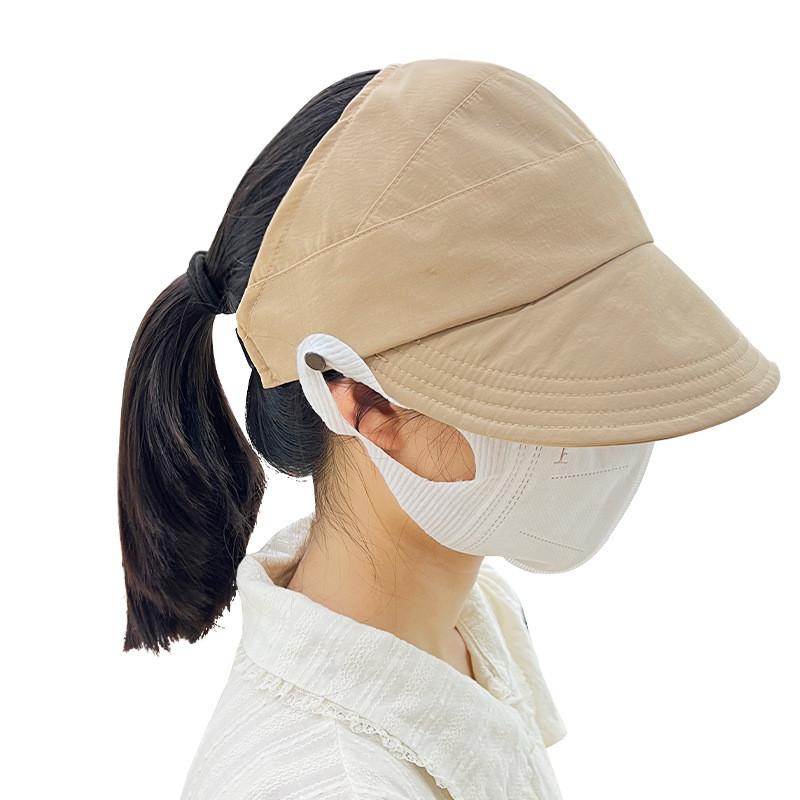 Sun Solid Color Protection Hat Uv Protection Fisherman Hats Wide Outdoor Brim