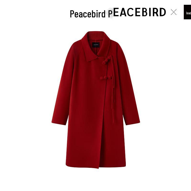 Peacebird Women's New Chinese Style Double-Faced Wool Coat