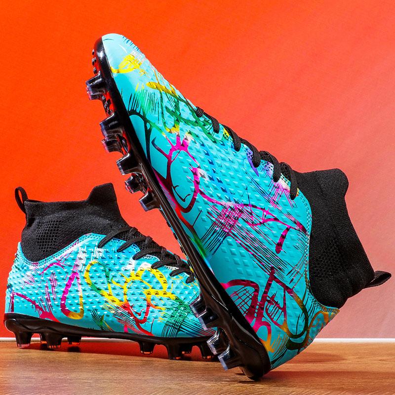 Comfortable breathable Hot Sale Fashion Football Shoes Trainers Men Women Long Spikes Futsal Cleats Men Lightweight Soccer Sneak