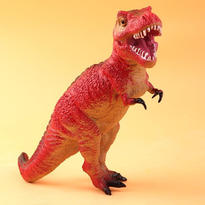 Large Simulated Soft Rubber Dinosaur Toy with Sound Tyrannosaurus Rex Triceratops Animal Model for Boys and Children