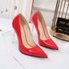 Mode Patent Högklackade Pumps Skor Kvinna Stor Storlek 45 Svart Röd Nude Vit Klackade Märke Vår Fest Bröllopsskor Damer