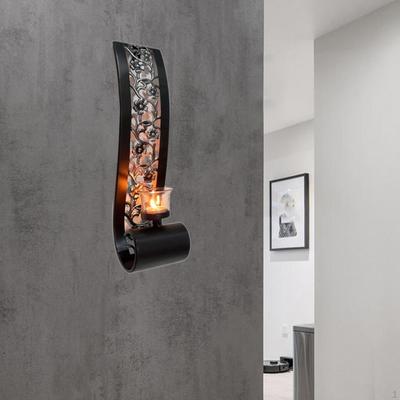 Wall Sconce Candle Holder Iron Black for Party