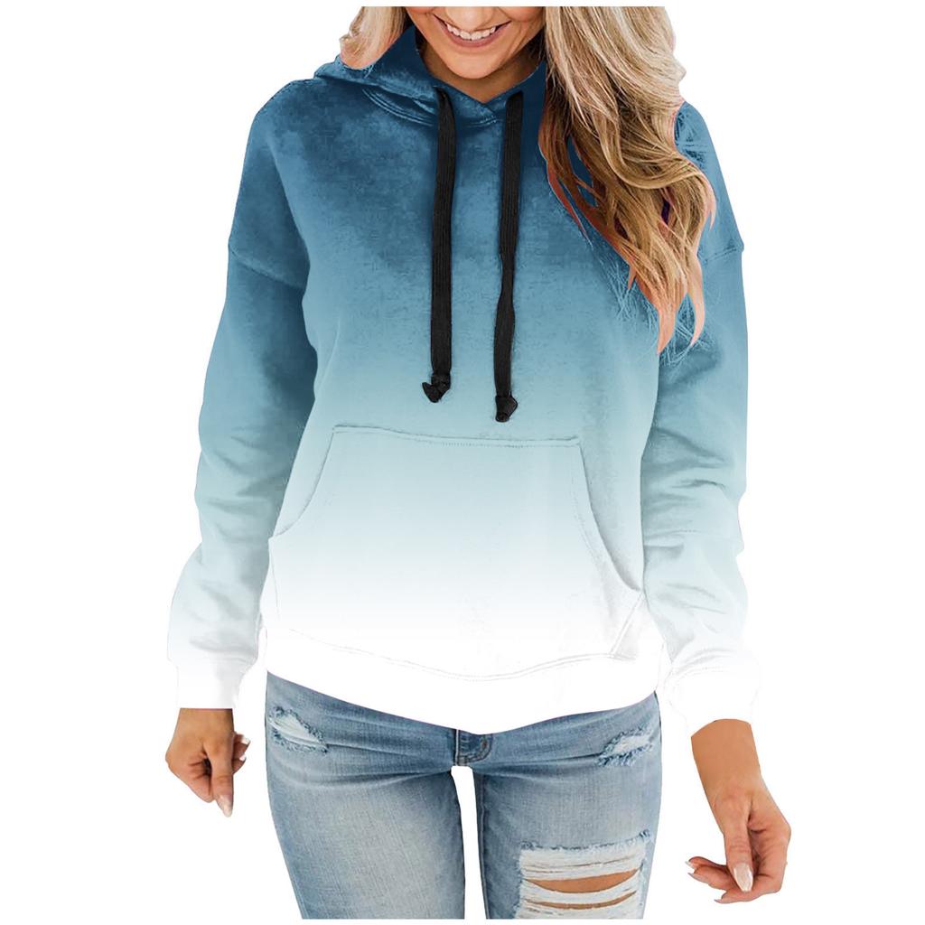 Women's -Lined Gradient Hoodie for Fall and Winter Casual Wear