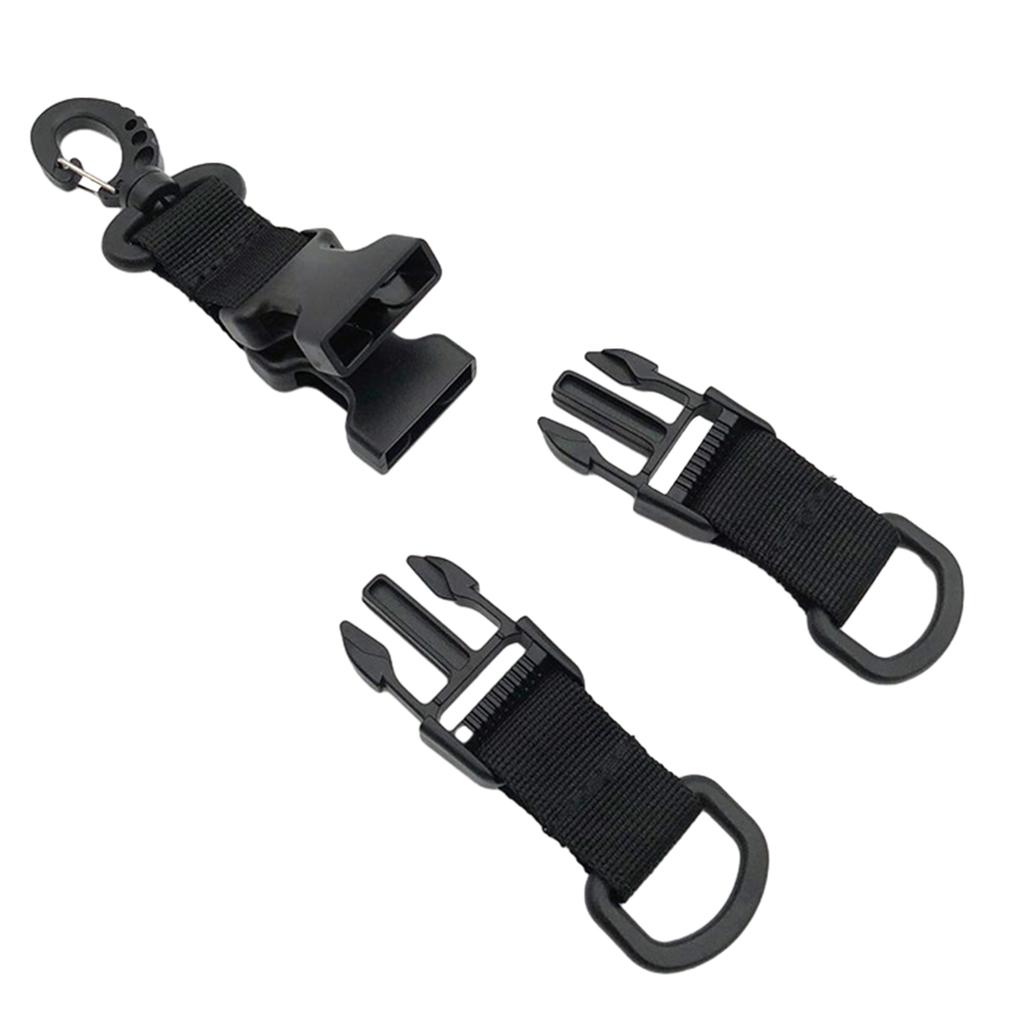 Multifunctional Backpack Hook Tactic Nylon Webbing Carabiner Quick Release Hanging Buckle Double-Split D-Shaped Keychain