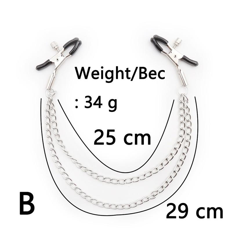 Sexy Flirt Nippelklemme Schamlippen Brustwarzenklemmen mit Kettenclips Stimulator SM Fetisch Sexspielzeug für Paare Sklavin Brust