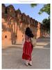 Dali Red Backless Slip Dress for Women - Perfect for Beach Vacations or Photoshoots