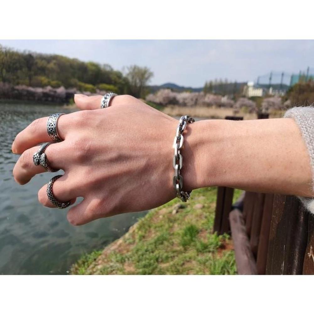 [Noblen] Surgical Steel Men's Chain Bracelet (5979411)