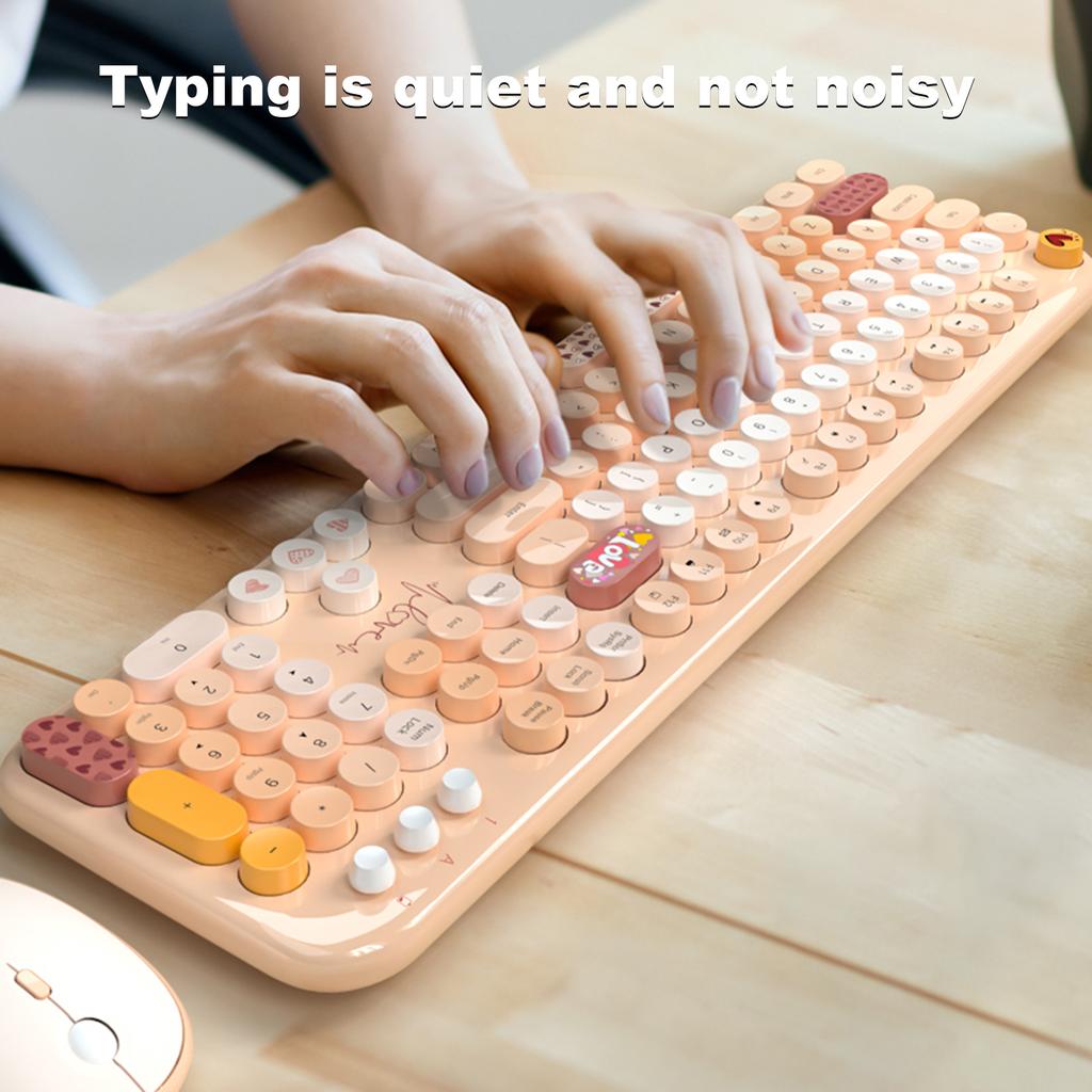 MOFII Wireless Keyboard and Mouse Set Lovely HighQuality Mixed Color 104 Keys USB Receiver Office
