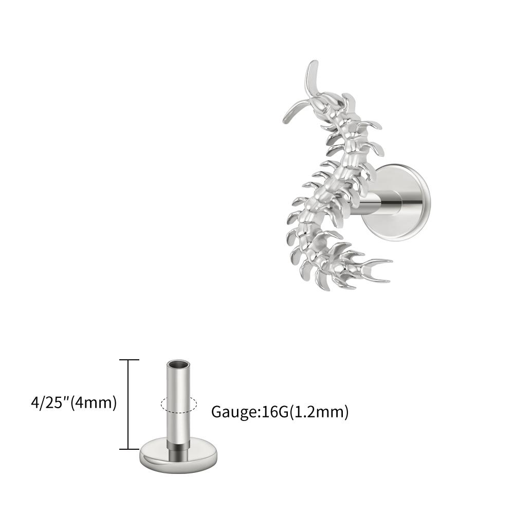 

Right Grand ASTM F136 Titanium 16G Gothic Centipede Cartilage Earring Punk Helix Tragus Conch Snug Ear Labret Piercing Jewelry