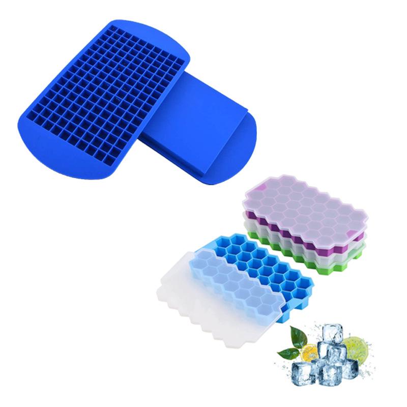 Silicone Ice Cube Tray with Lid for Large Cubes & Balls, Ideal for Home Bars